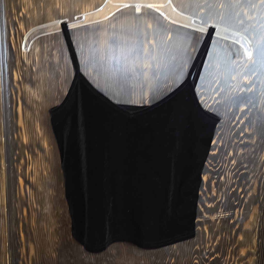 Black Velvet Spaghetti Strap Tank Top